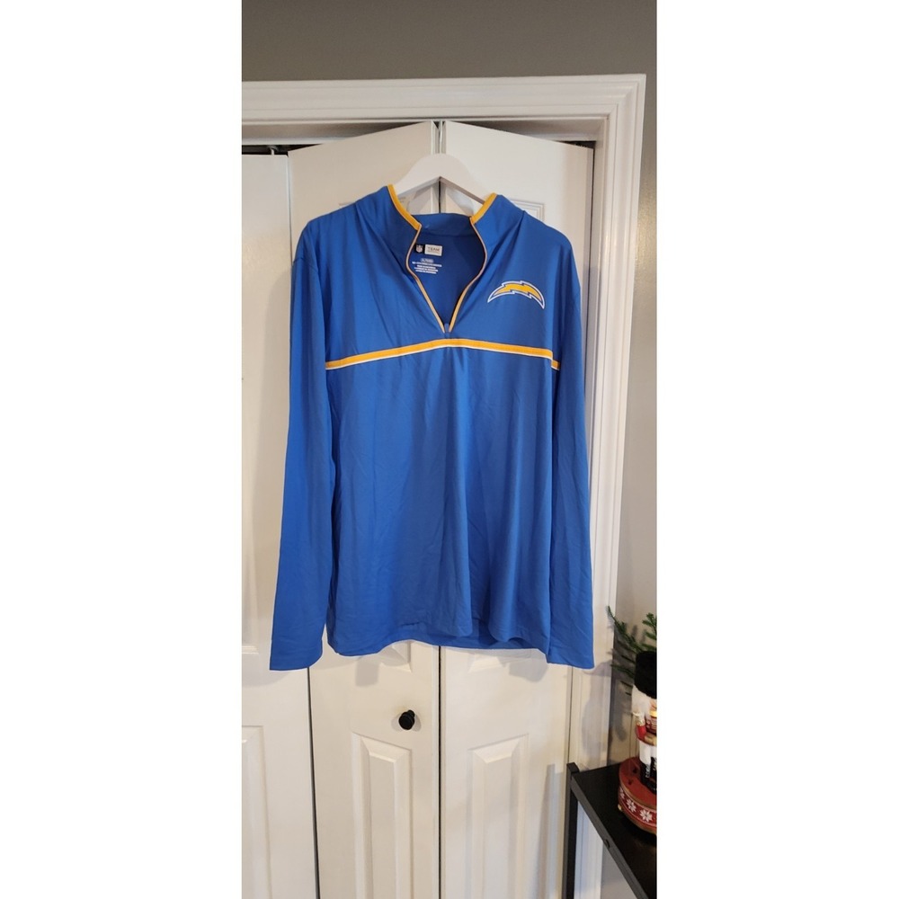 NFL San Diego Chargers Quarter Zip Pullover Mens Xl